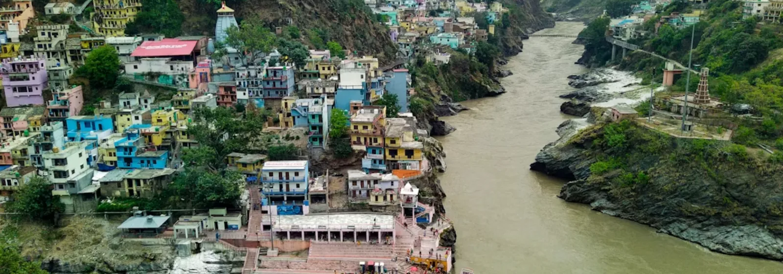 The Ganga river flowing through Devprayag, India