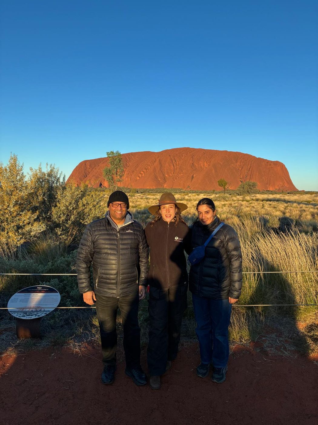 Meeting Rachel, our guide at Uluru, in person after many online sessions together